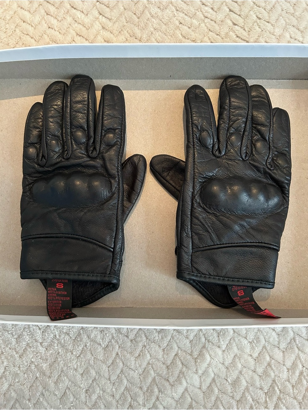 Black Leather Riding Gloves - Classic Women’s Protective Gloves Small